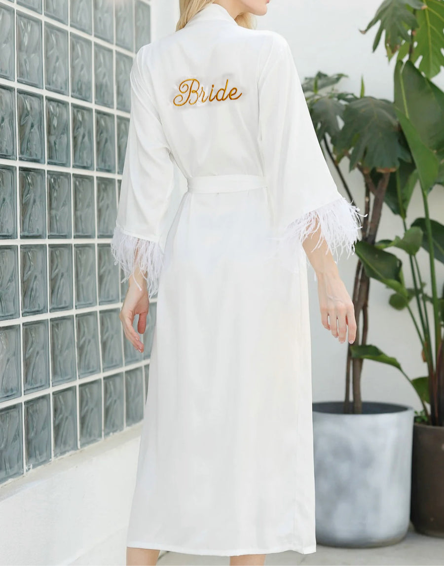 Vestaglia Bride piume