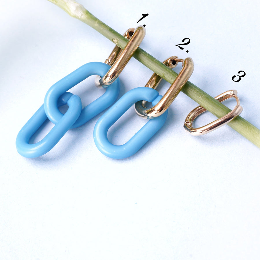 earrings chain blue