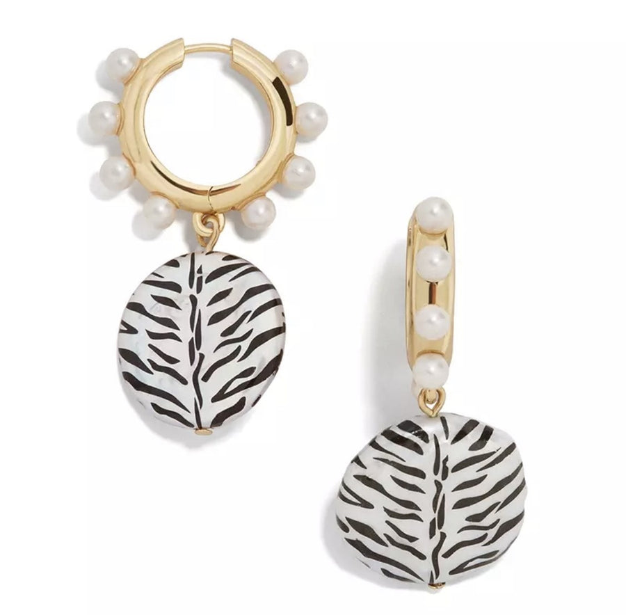 Zebra polka dot earrings
